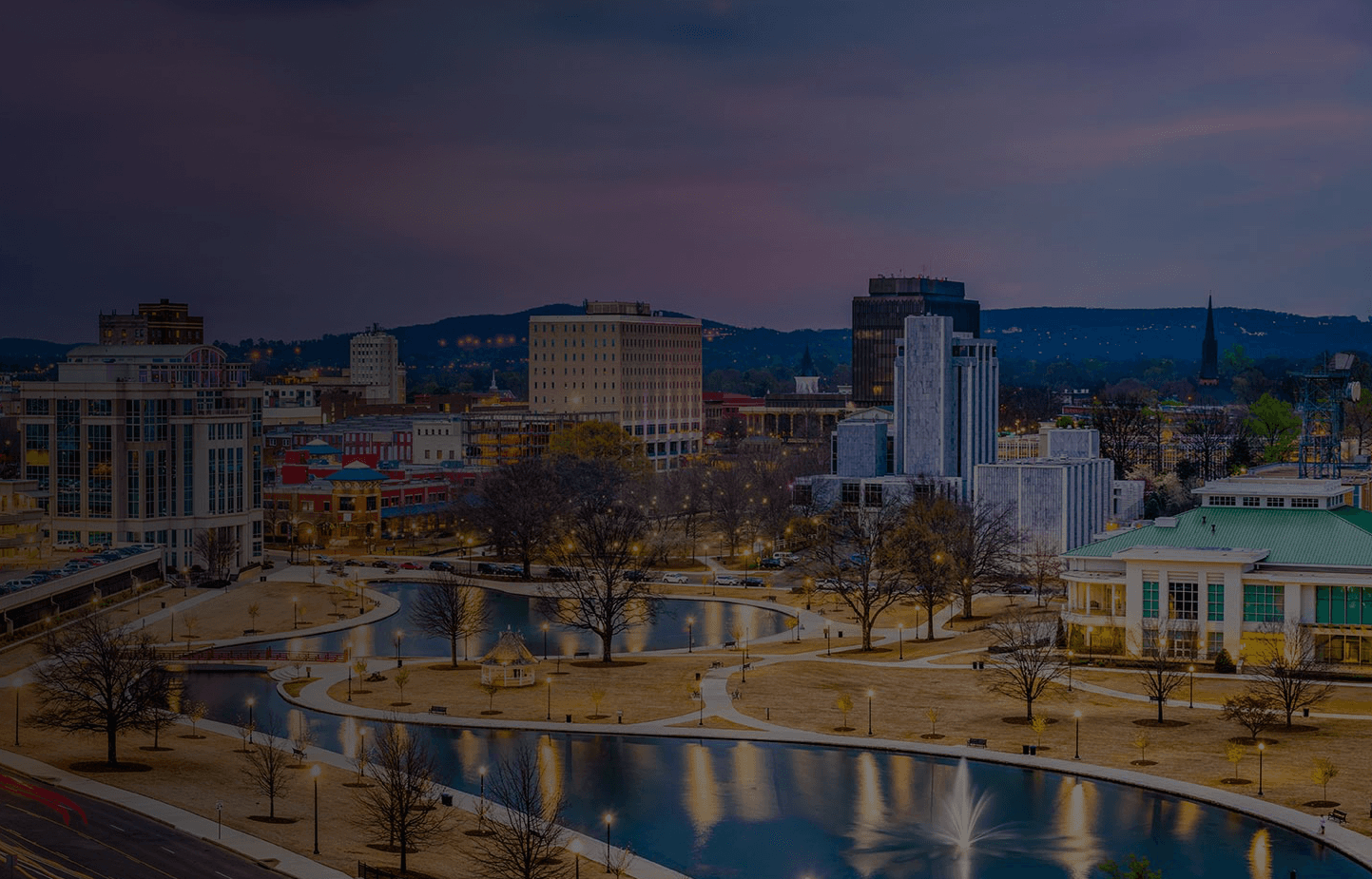 City skyline at night